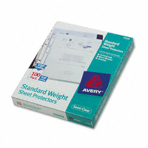 Avery 75536 Top-Load Polypropylene Sheet Protectors  Letter  Semi-Clea