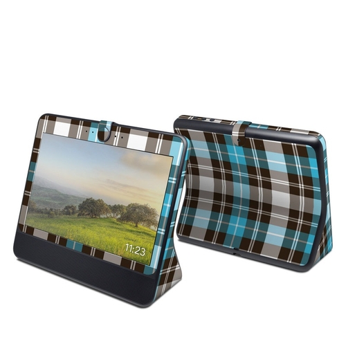 DecalGirl FBP-PLAID-TUR Facebook Portal Skin - Turquoise Plaid