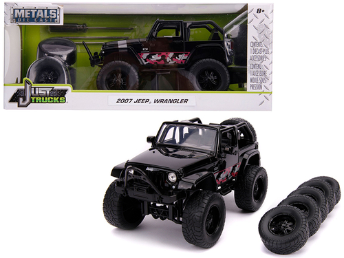 2007 Jeep Wrangler Black with Extra Wheels \Just Trucks\" Series 1/24