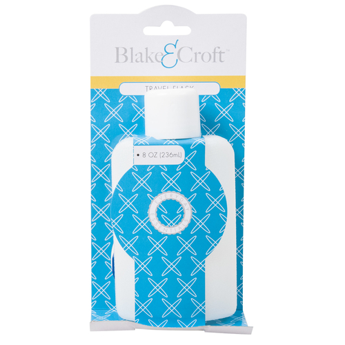 Plastic Travel Flasks - White, 8 oz