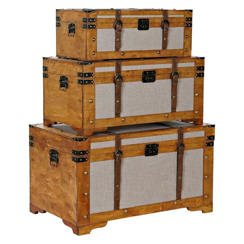 Chest DKD Home Decor Canvas Wood 81 x 49 x 45 cm