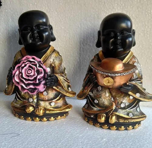 Multicolor Baby Monk Statues Set