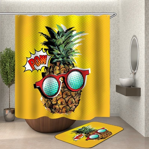 Comic Pineapple Shower Curtain