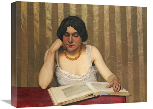 Global Gallery GCS-267477-22-142 22 in. Reader with a Yellow Necklace 