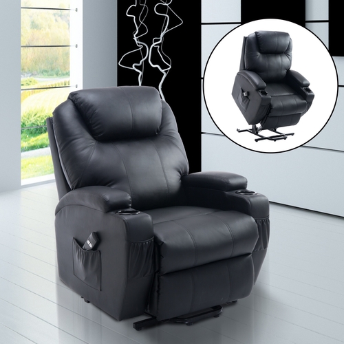 HOMCOM Electric Power Recline 2 Position Lift Chair Recliner PU Faux