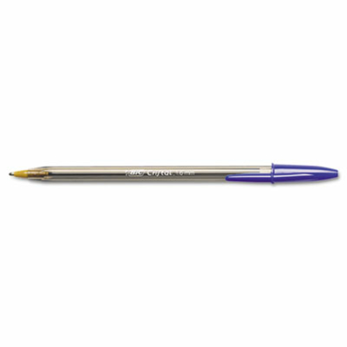 Bic MSB11-BE Cristal Ballpoint Stick Pen  Blue Ink  Bold  Dozen