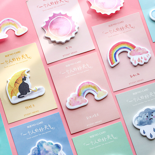 Weather Rain Rainbow Sticky Note Stickers