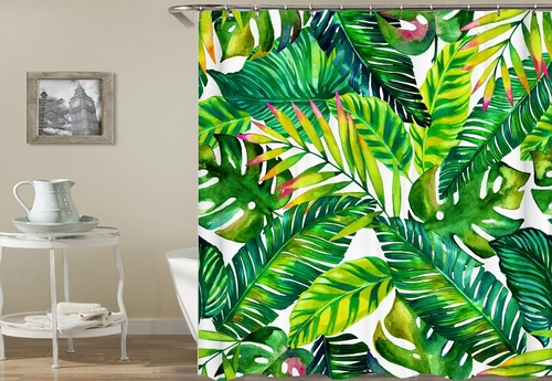 Tropical leaves Shower Curtain