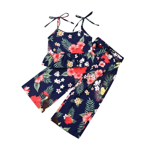 Summer Toddler Kid Baby Girl Off Shoulder Crop