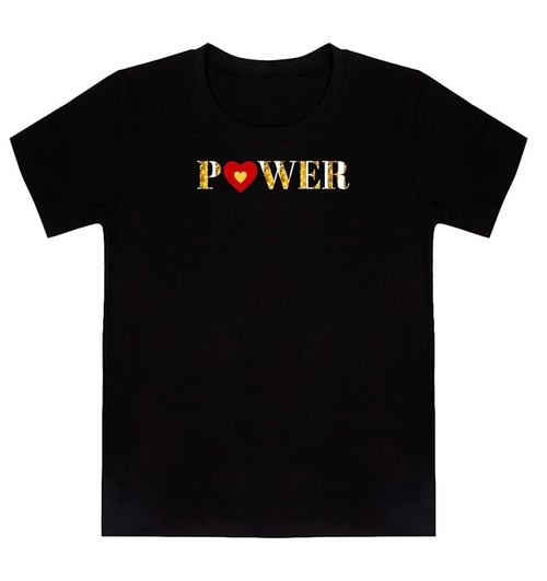 ROUND NECK HALF SLEEVES "POWER" PRINTED TSHIRT FOR MEN (Size-XL)