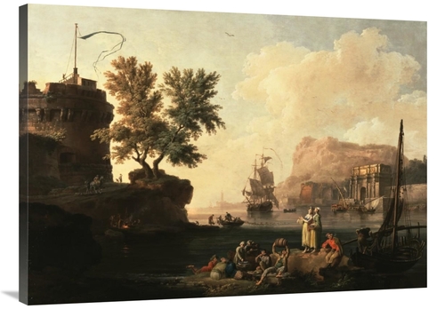 Global Gallery GCS-460005-3040-142 30 x 40 in. Mediterranean Harbor Sc