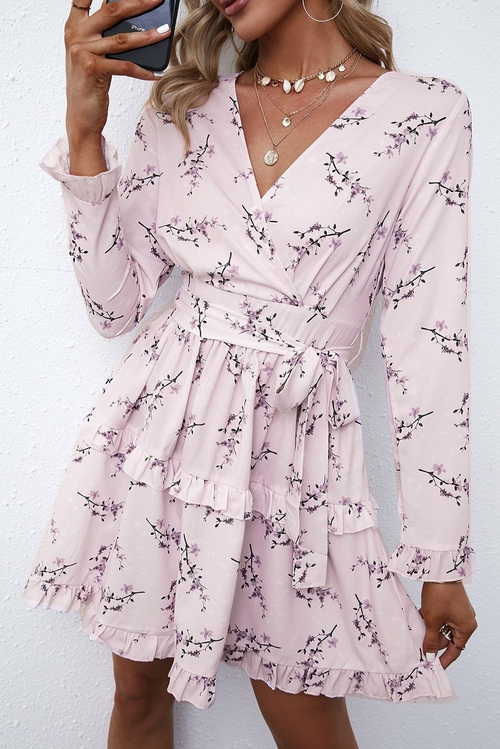 Floral Print Long Sleeve Dress