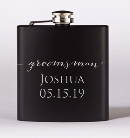 Personalized Groomsman Gift Flask Set