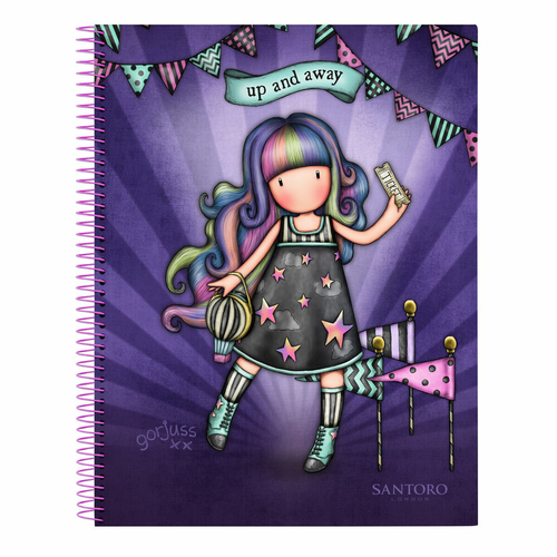 Notebook Gorjuss Up and away Purple A4