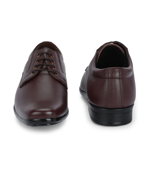 Brown Leather Laceup Derbies(Size8)(Colordark brown)