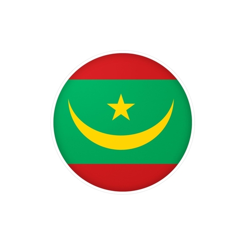 Autocollant rond Drapeau de la Mauritanie en plusieurs tailles