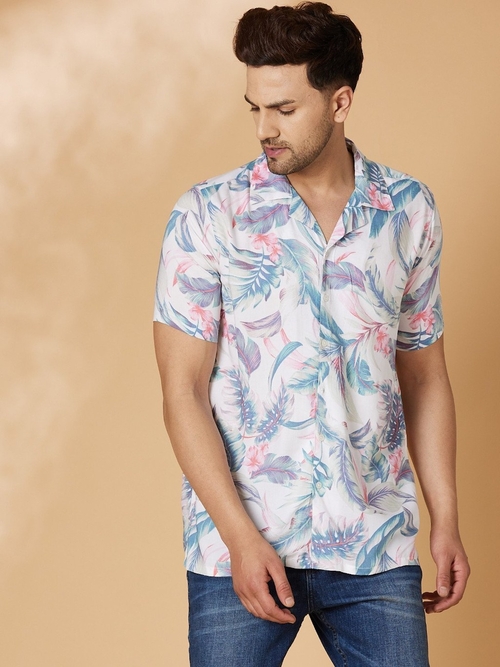 Multicolor Wings Print Casual Shirt (Size-XL) (Color-MULTICOLOR)