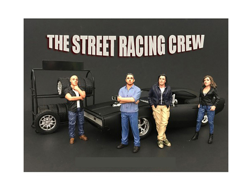 The Street Racing Crew 4 piece Figurine Set for 1/24 Scale Models by