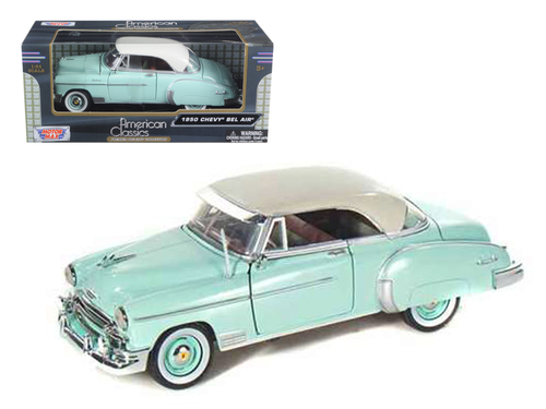 1950 Chevrolet Bel Air Green with Cream Top 1/24 Diecast Model Car by