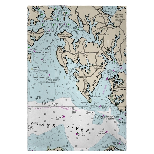 Betsy Drake GT12263EA 20 x 20 in. Easton, MD Nautical Map Guest To