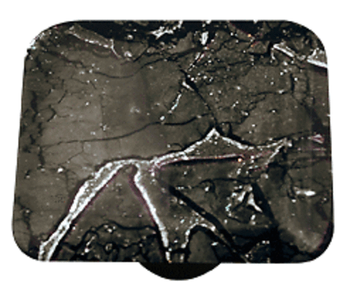 Hot Knobs HK4009-PB Metallic Fractures Slate Rectangle Glass Cabinet P