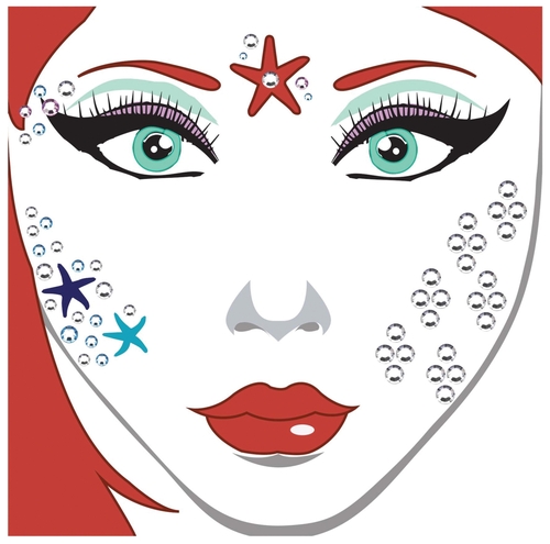 Morris Costumes GLFD011 Face Decal Mermaid