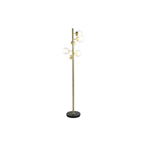 Floor Lamp DKD Home Decor 42 x 42 x 170 cm Crystal Black Golden Metal