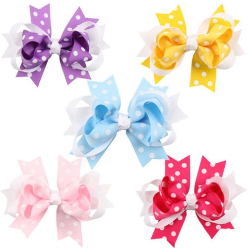 5pcs/lot Bowknot Baby Girls Hair Clips Pin Bows