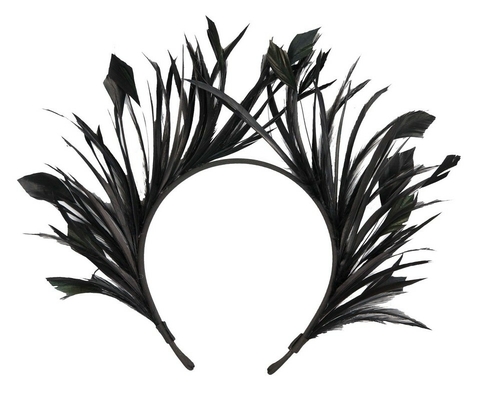 Black feather crown fascinator