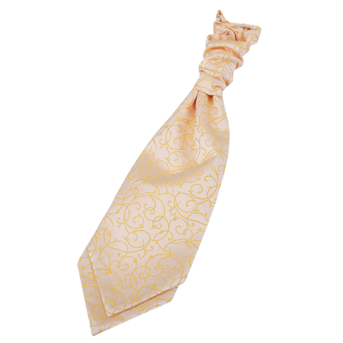 Swirl Pre-Tied Ruche Cravat - Gold