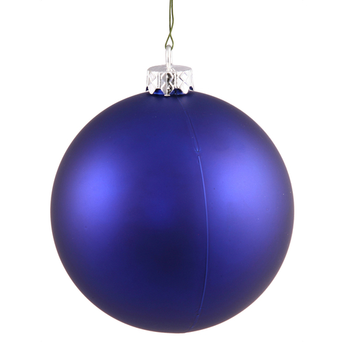 Vickerman N590822DMV Cobalt Matte UV Drilled Ball Ornament, 3 in. 