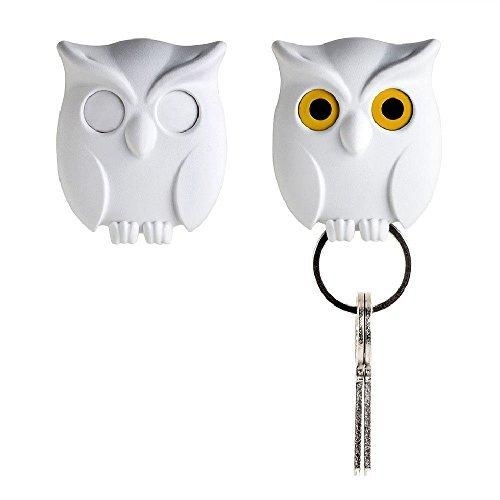 Night Owl Keyring Holder by Qualy Design Studio. White Color. Cool