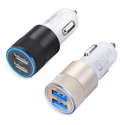 2pcs Dual Port USB Car Charger Adapter Smart Quick