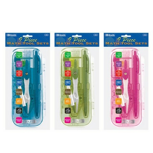 Bazic 452        9 Pcs. Math Tool Sets Pack of 24  