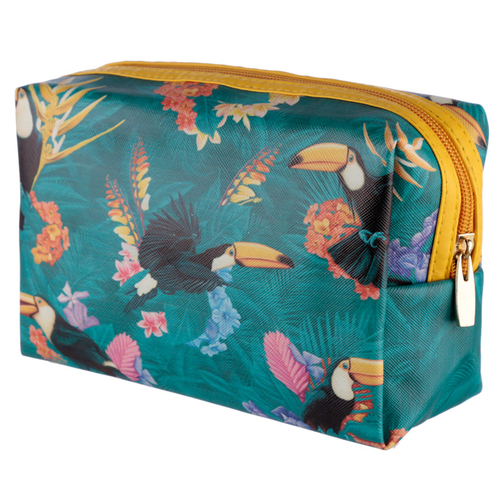 Handy PVC Make Up Toiletry Wash Bag - Tropical Toucan Design