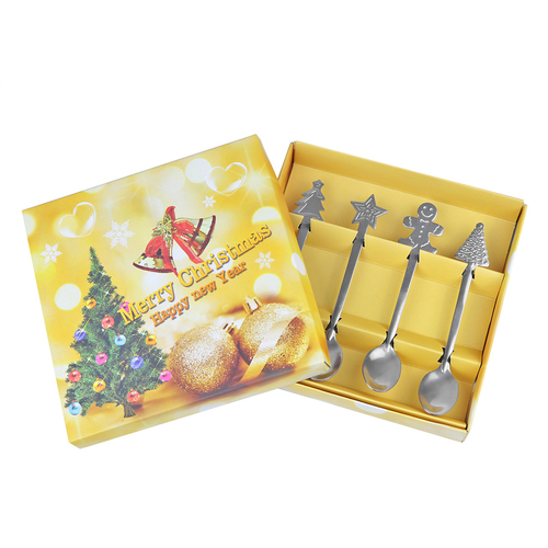 4pcs Stainless Steel Coffee Spoons For Christmas