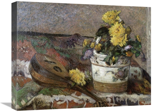 Global Gallery GCS-277640-22-142 22 in. Mandolin & Vase of Flowers Art
