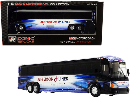 MCI D4505 Motorcoach Bus \Jefferson Lines\" Blue and White \"The Bus &
