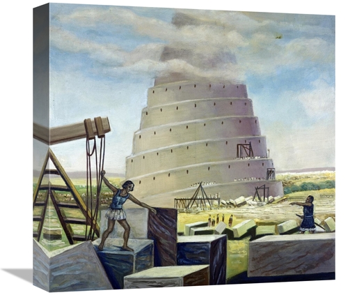 Global Gallery GCS-276719-16-142 16 in. Building the Tower of Babel Ar