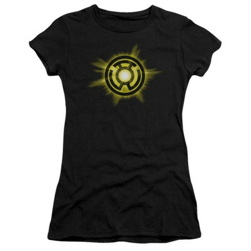 Trevco Green Lantern-Yellow Glow Short Sleeve Junior Sheer Tee, Bl