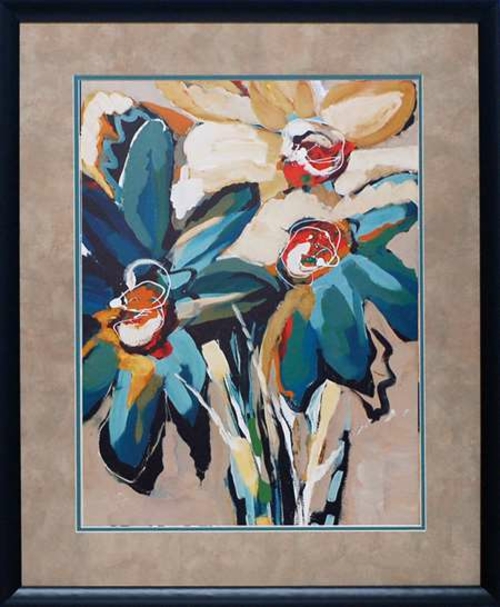 North American Art N1954 26 x 32 in. Blooming Blue I Framed Floral Art