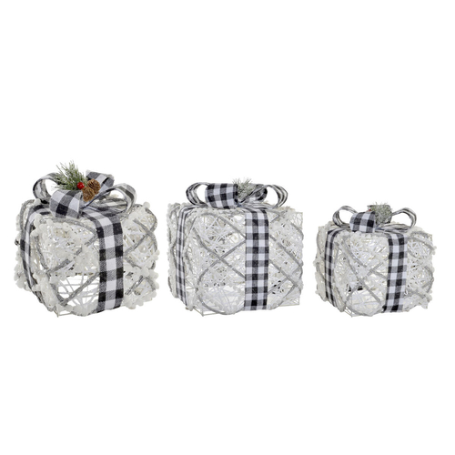 Christmas bauble DKD Home Decor White Silver 25 x 25 x 25 cm (3