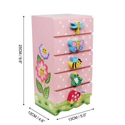 Fantasy Fields Kids Wooden Trinket Drawer Cabinet