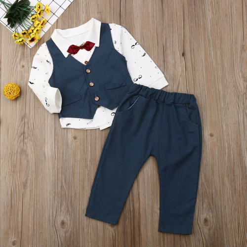 US Pudcoco Toddler Kids Baby Boy Tuxedo Suit Shirt