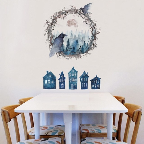 Halloween Wall Stickers Removable Haunted House