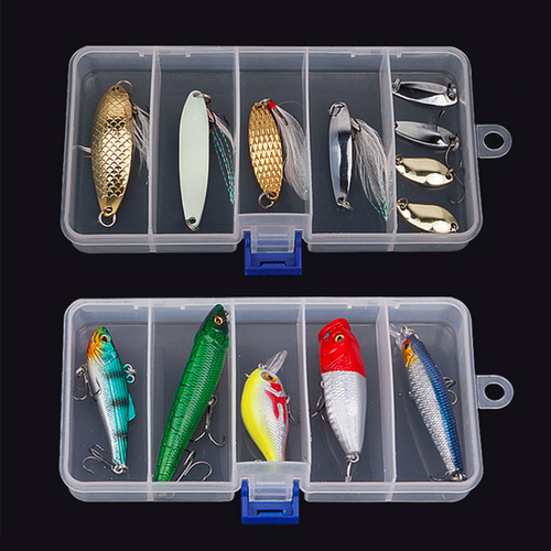 Transparent Plastic Fishing Lure Bait Box Storage