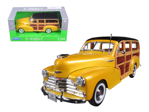 1948 Chevrolet Woody Wagon Fleetmaster Gold 1/24 Diecast Model Car by
