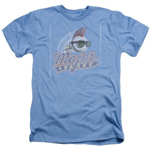 Trevco Major League-Distressed Logo Adult Heather Tee, Light Blue 