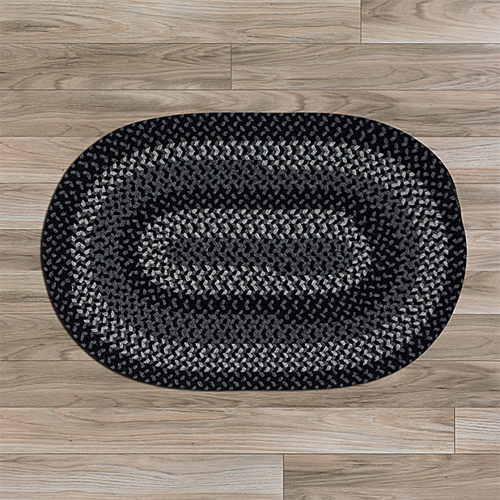 Colonial Mills Rug WN13R024X144 2 x 12 ft. Walden Braided Rug  Black &