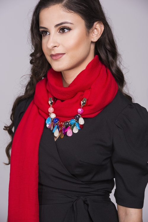 Infinity Scarf with Jewel Design in Premium Cotton